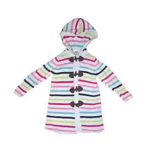 Gymboree‎ Striped Hooded Toggle Sweater Coat Girls Size 4 Cotton Ramie